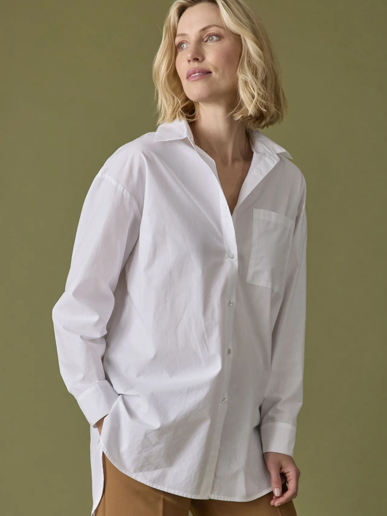 Chemisier long pur coton