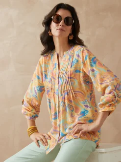 Chemisier tunique à petits plis