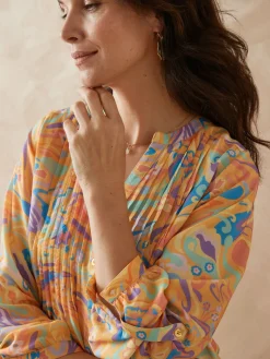 Chemisier tunique à petits plis