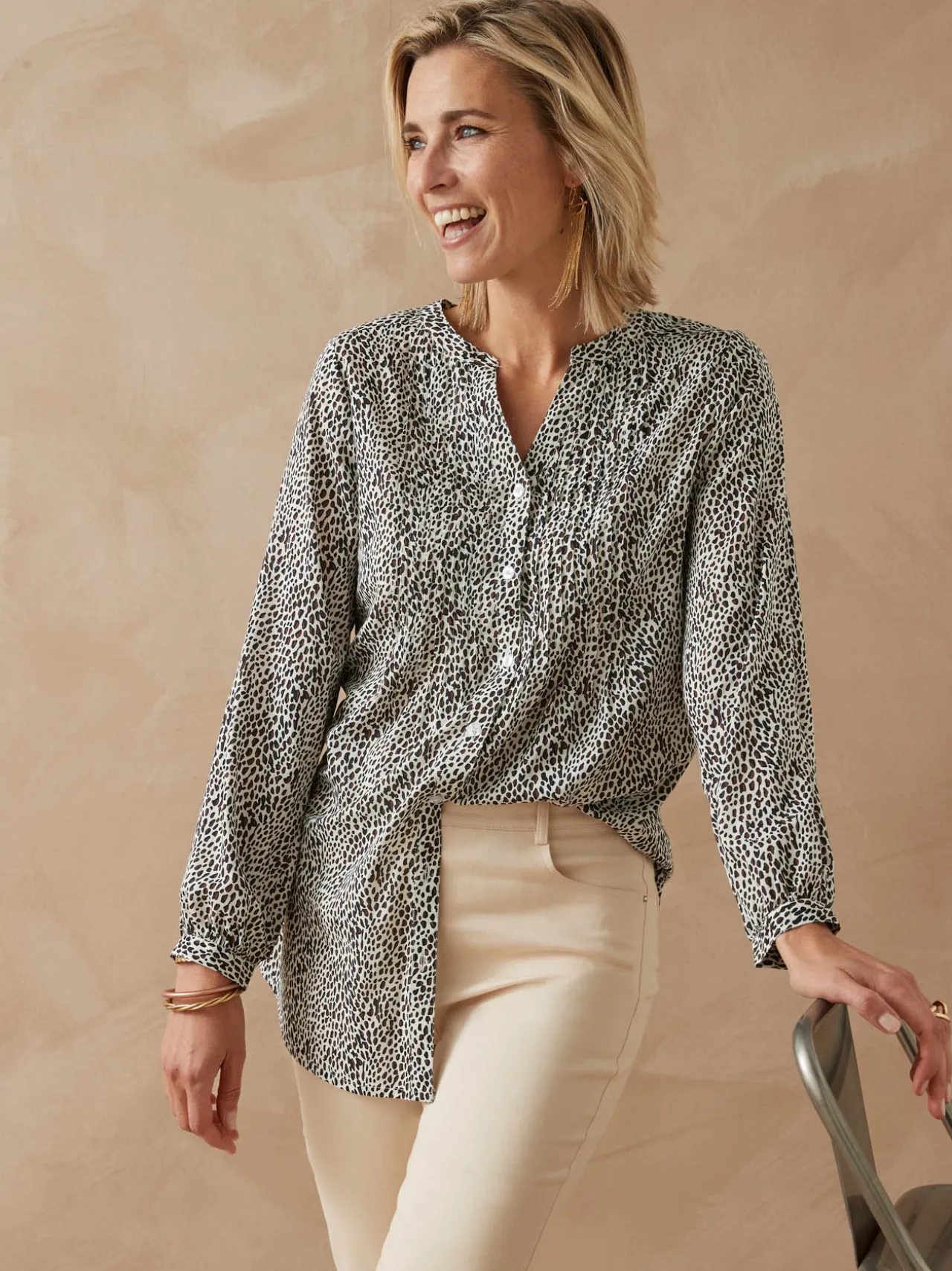 Chemisier tunique à petits plis