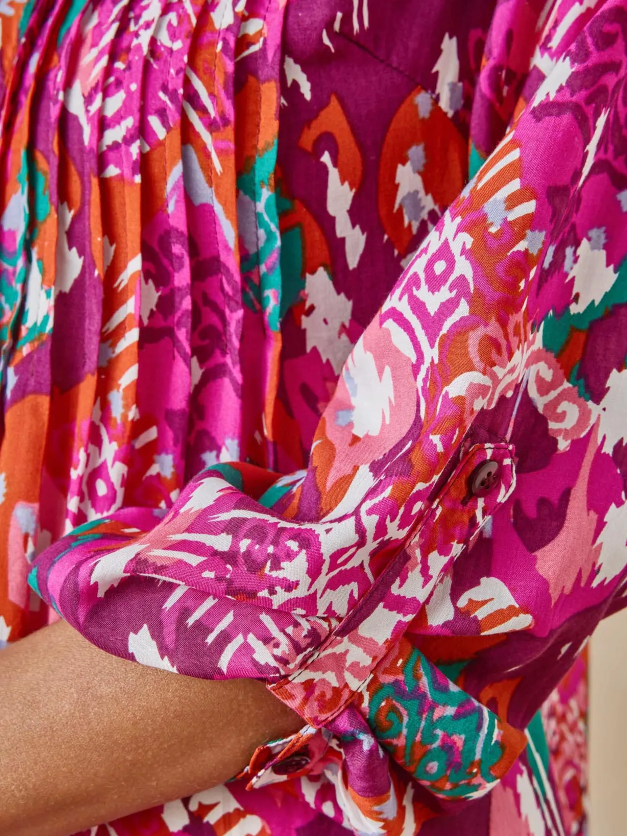 Chemisier tunique à petits plis