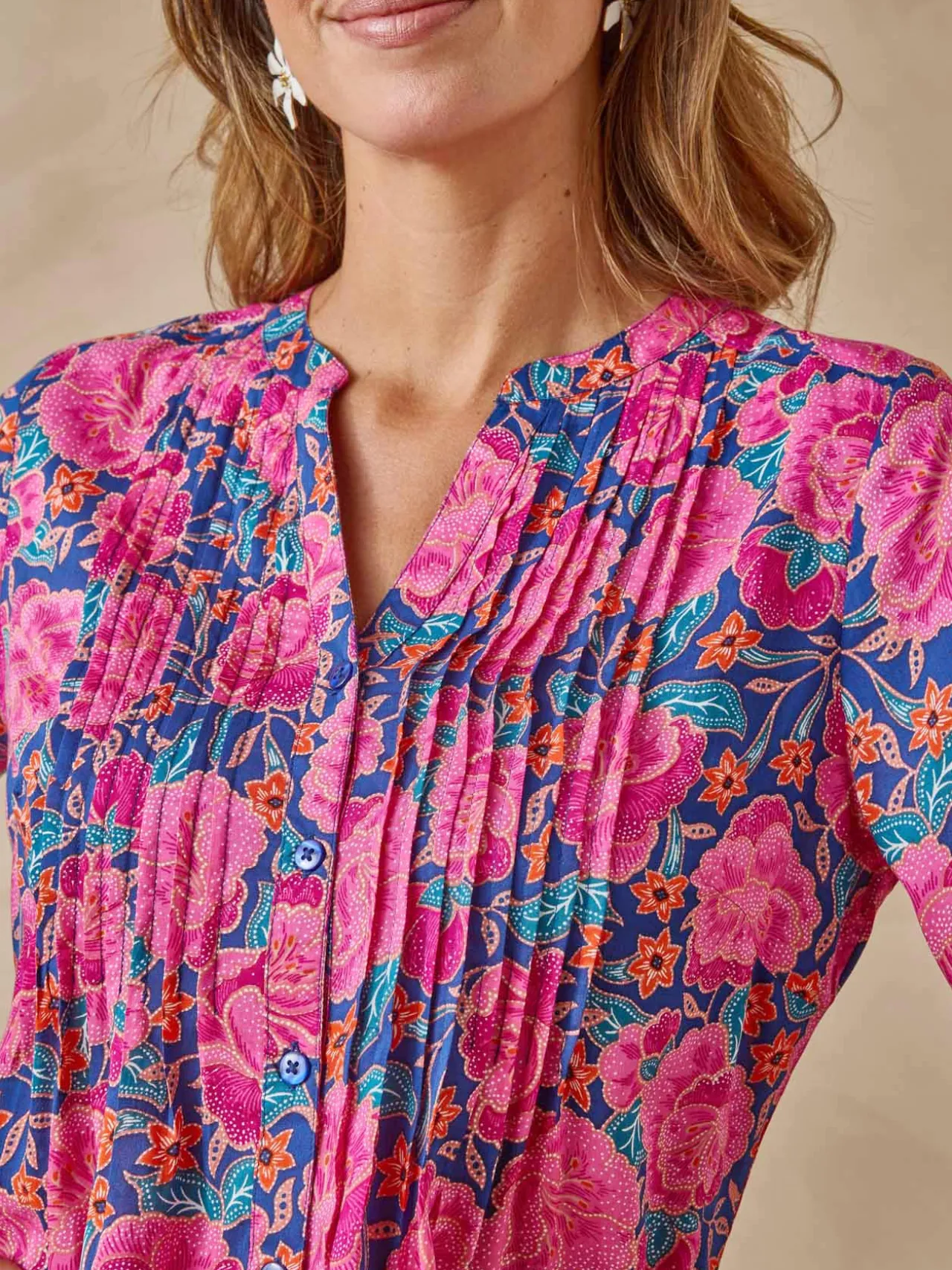 Chemisier tunique à petits plis