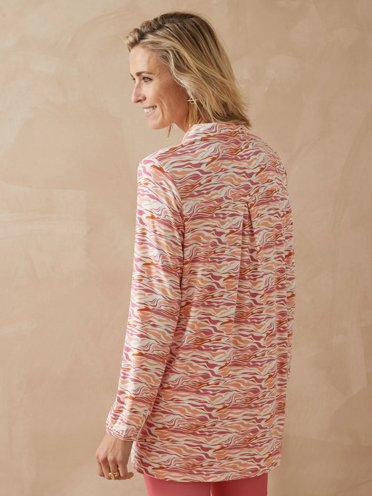 Chemisier tunique en maille fluide