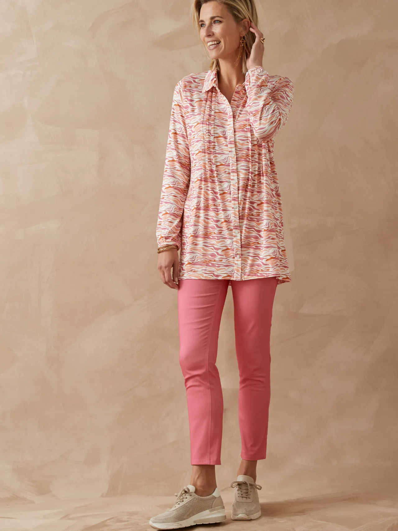 Chemisier tunique en maille fluide