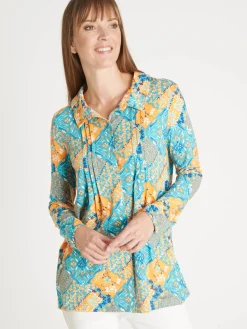 Chemisier tunique en maille fluide