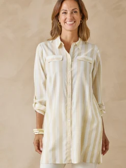 Chemisier tunique manches retroussables