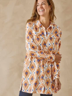 Chemisier tunique manches retroussables