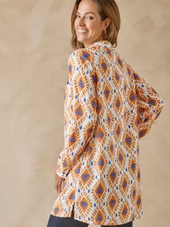 Chemisier tunique manches retroussables