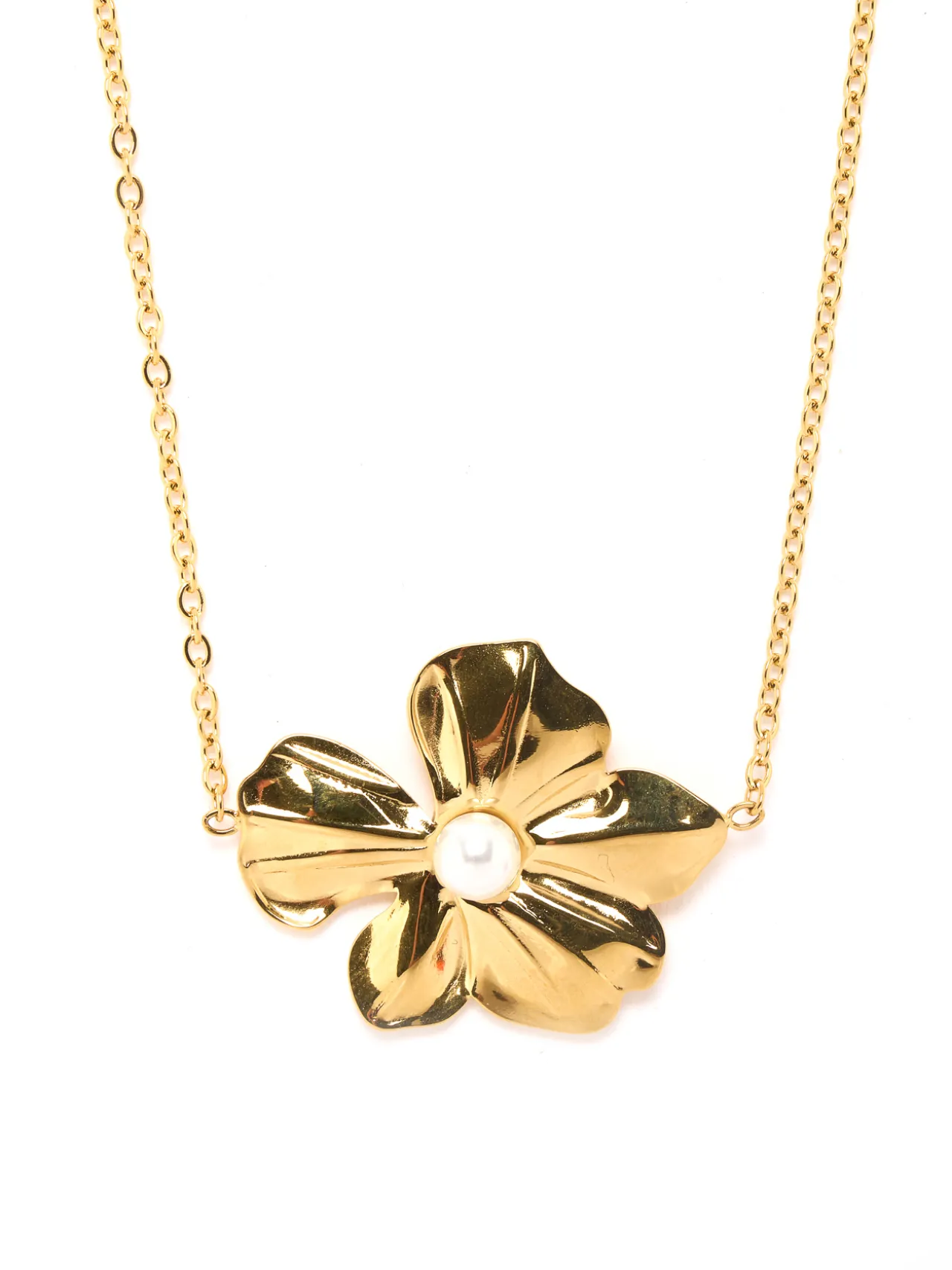 Collier fleur et perle fantaisie
