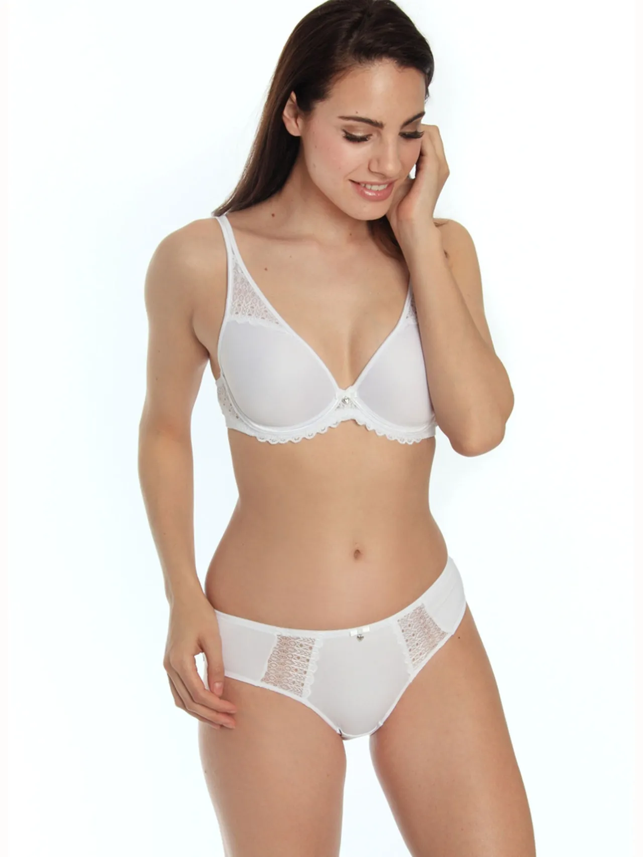 Culotte midi avec dentelle