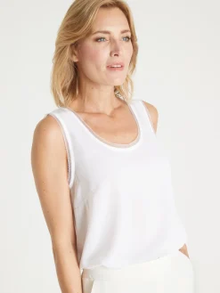 Débardeur en crêpe avec dentelle