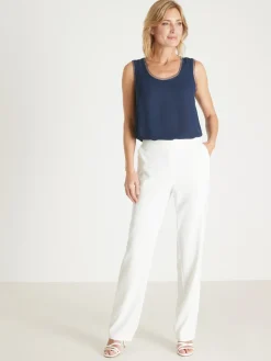 Débardeur en crêpe avec dentelle