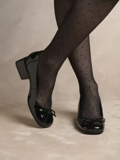 Décolletés cuir verni talon bloc