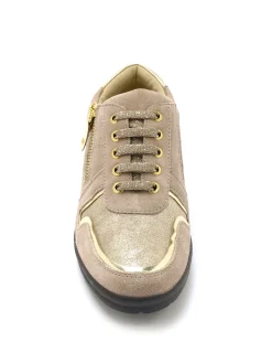 Derbies détails métallisés zip et lacets