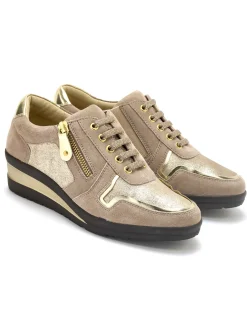 Derbies détails métallisés zip et lacets