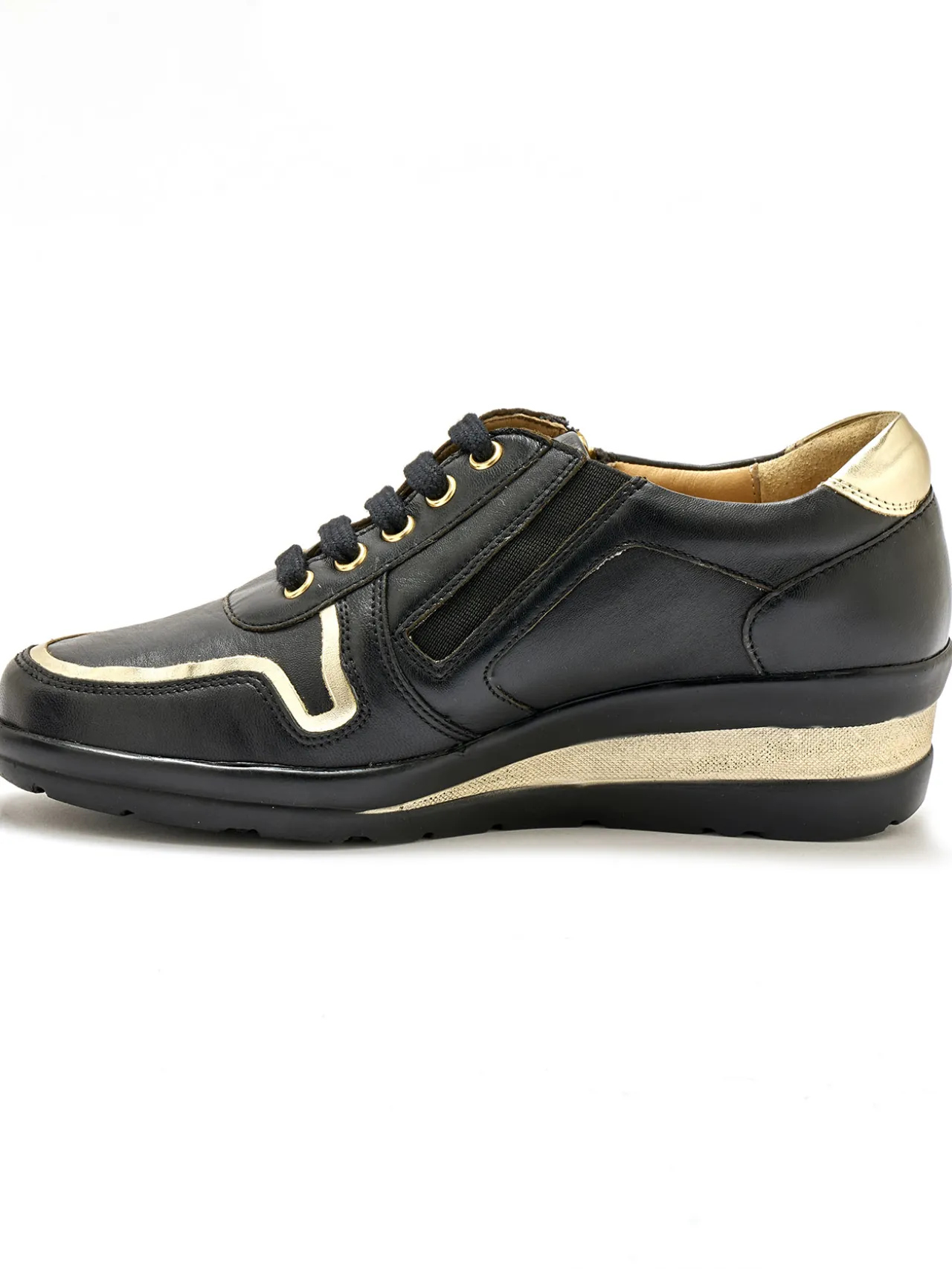 Derbies détails métallisés zip et lacets