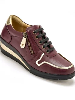 Derbies détails métallisés zip et lacets