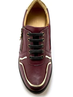 Derbies détails métallisés zip et lacets