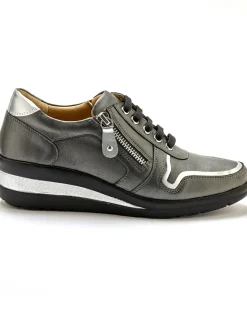 Derbies détails métallisés zip et lacets