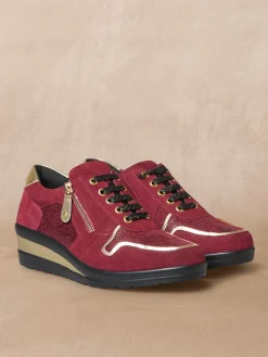 Derbies détails métallisés zip et lacets