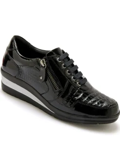 Derbies détails métallisés zip et lacets