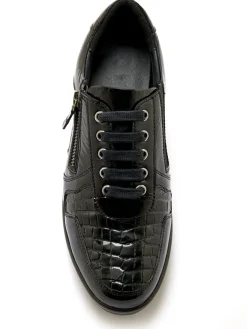 Derbies détails métallisés zip et lacets