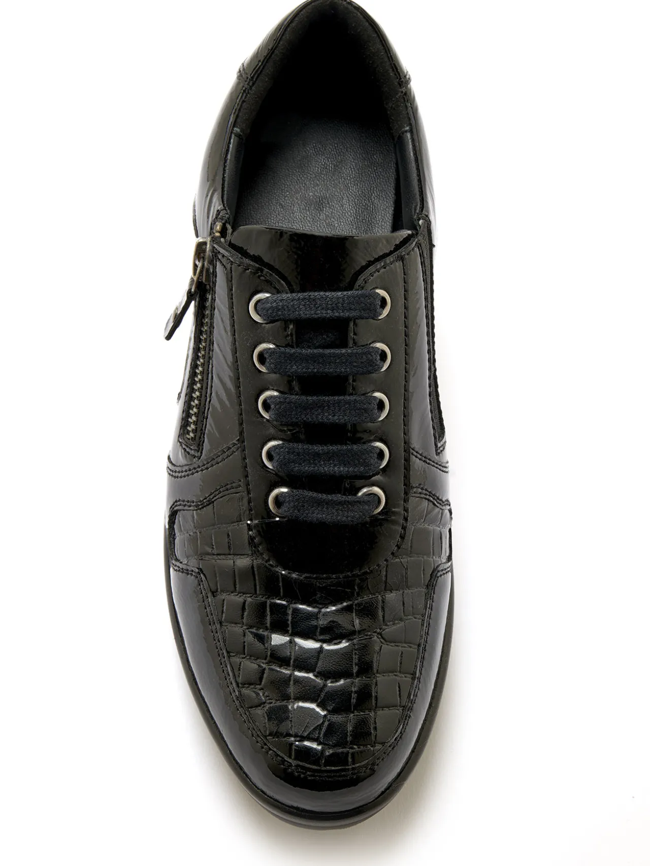 Derbies détails métallisés zip et lacets