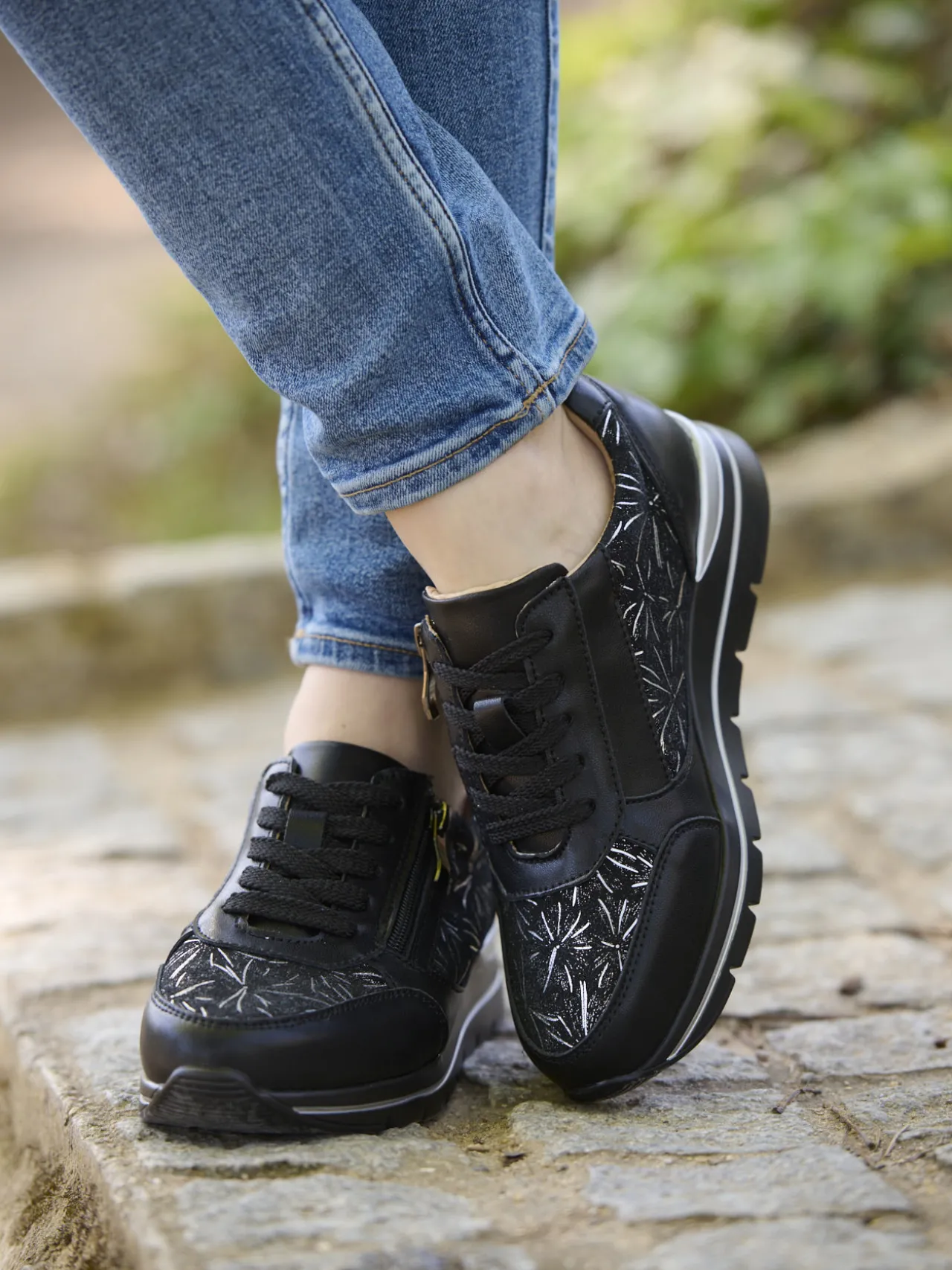 Derbies zippés et lacés semelle amovible