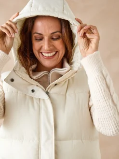 Doudoune sans manches à capuche