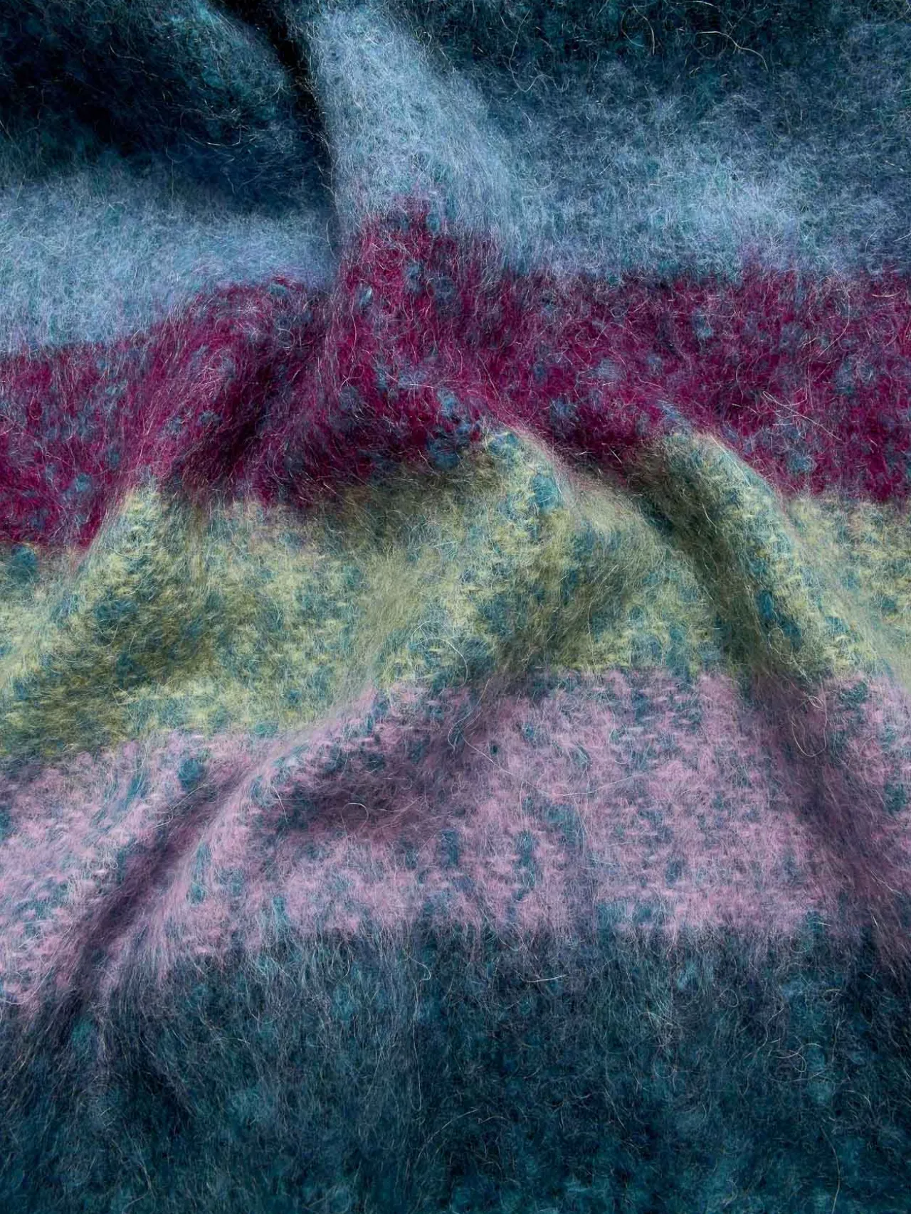 Echarpe rayée avec mohair