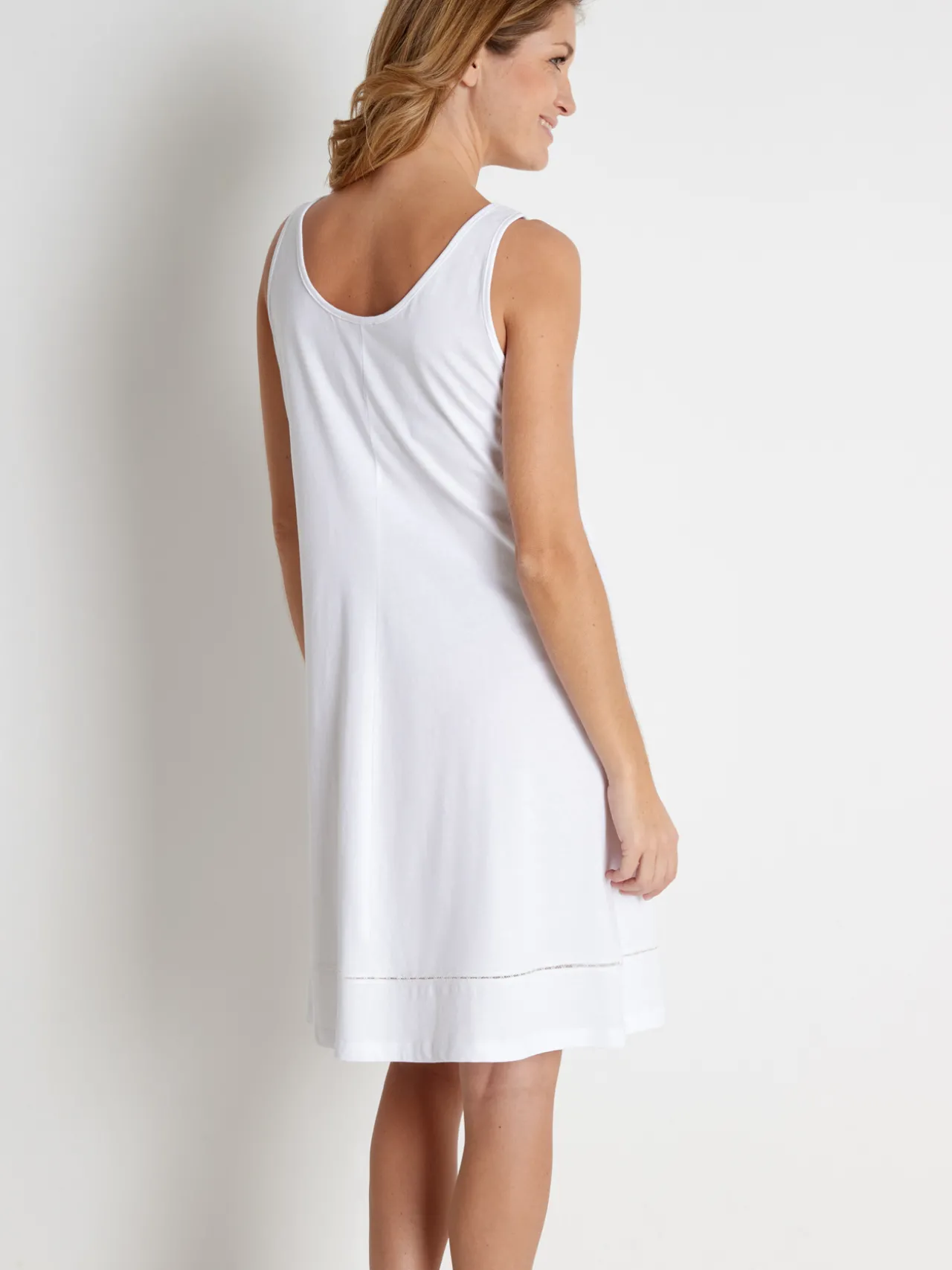 Fond de robe en pur coton long. 90cm