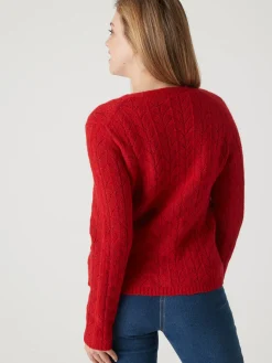 Gilet avec jeux de points ajourés