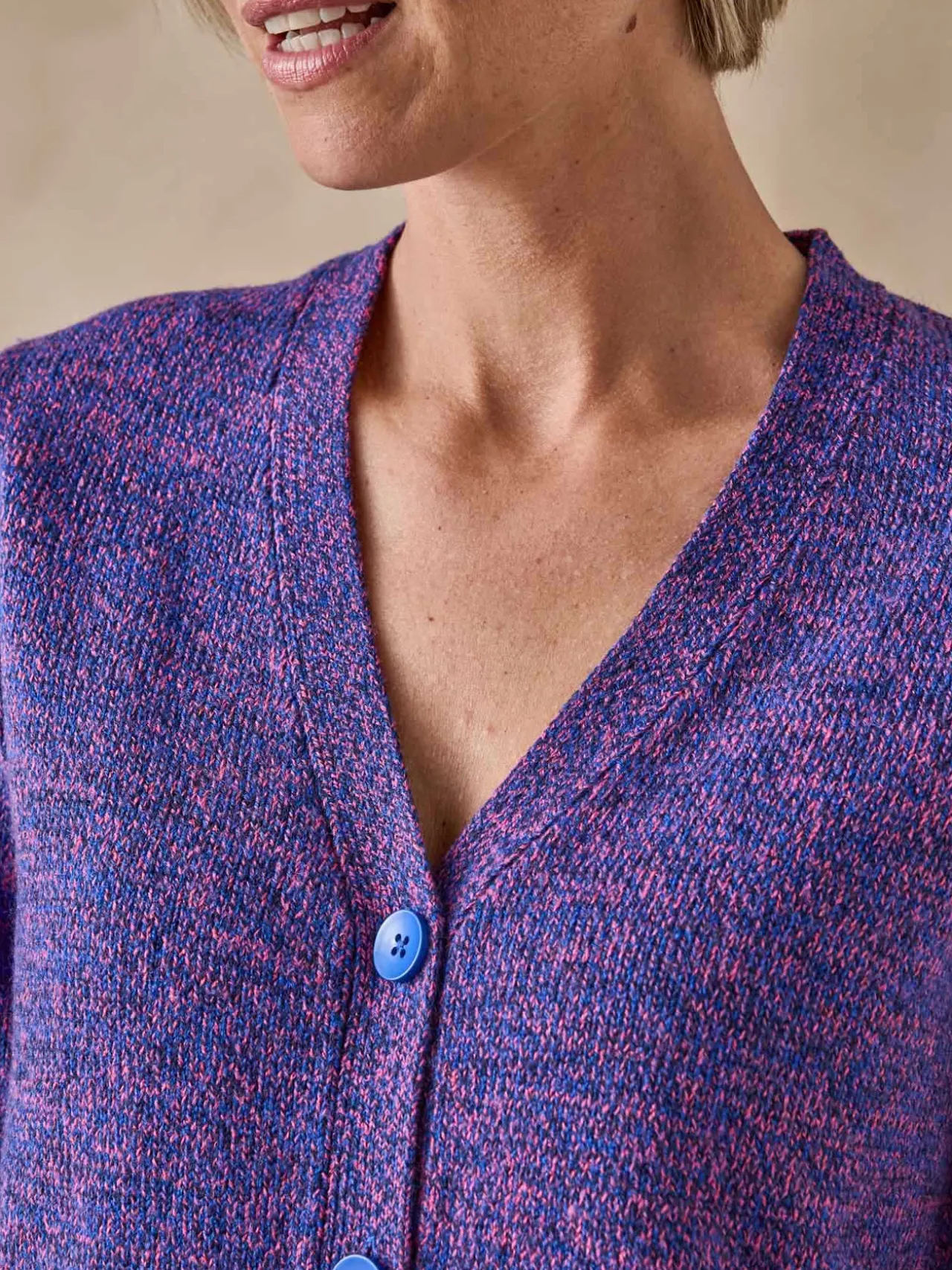 Gilet classique en maille chinée