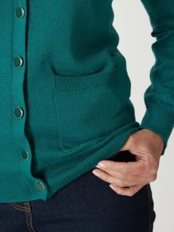 Gilet encolure V 50% laine mérinos