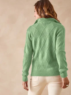 Gilet géométrique col camionneur zippé