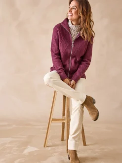 Gilet géométrique col camionneur zippé