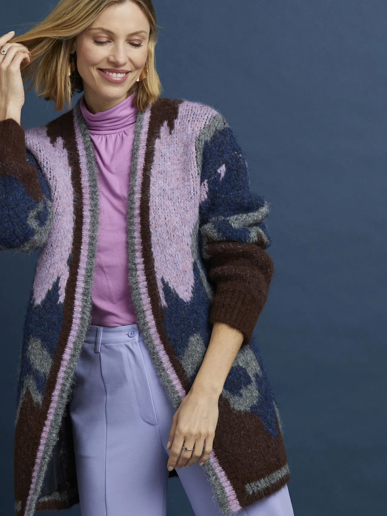 Gilet maille jacquard avec laine