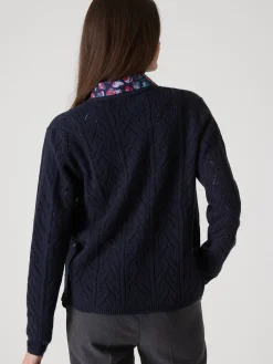 Gilet maille point fantaisie avec laine