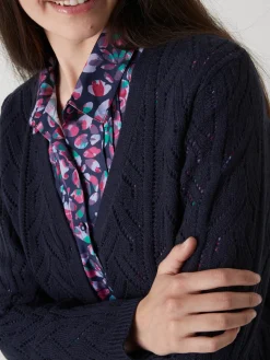 Gilet maille point fantaisie avec laine