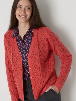 Gilet maille point fantaisie avec laine