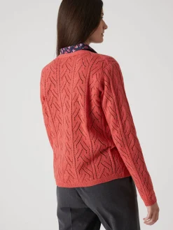 Gilet maille point fantaisie avec laine