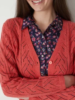 Gilet maille point fantaisie avec laine