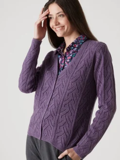 Gilet maille point fantaisie avec laine