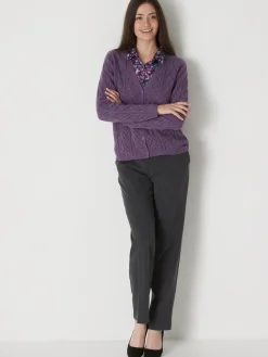 Gilet maille point fantaisie avec laine