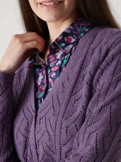 Gilet maille point fantaisie avec laine