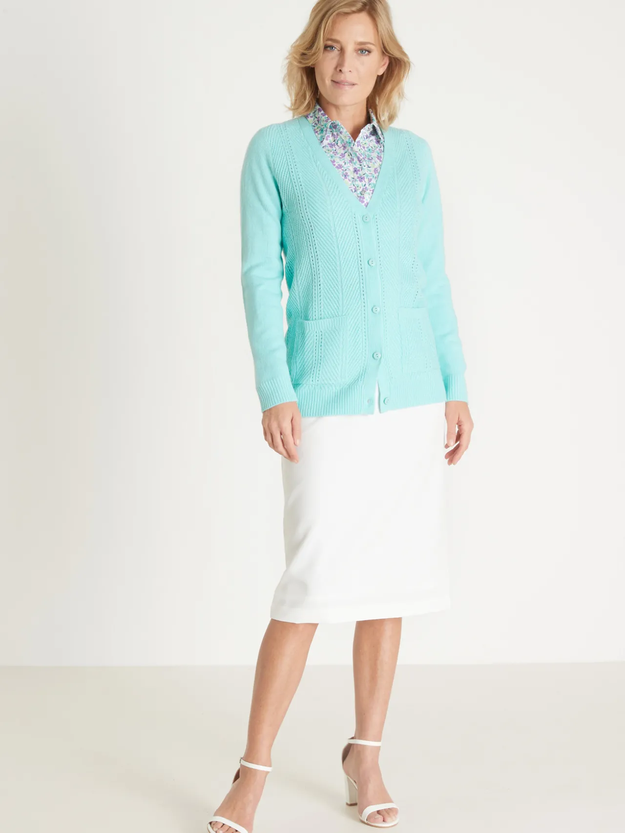 Gilet manches longues point ajouré