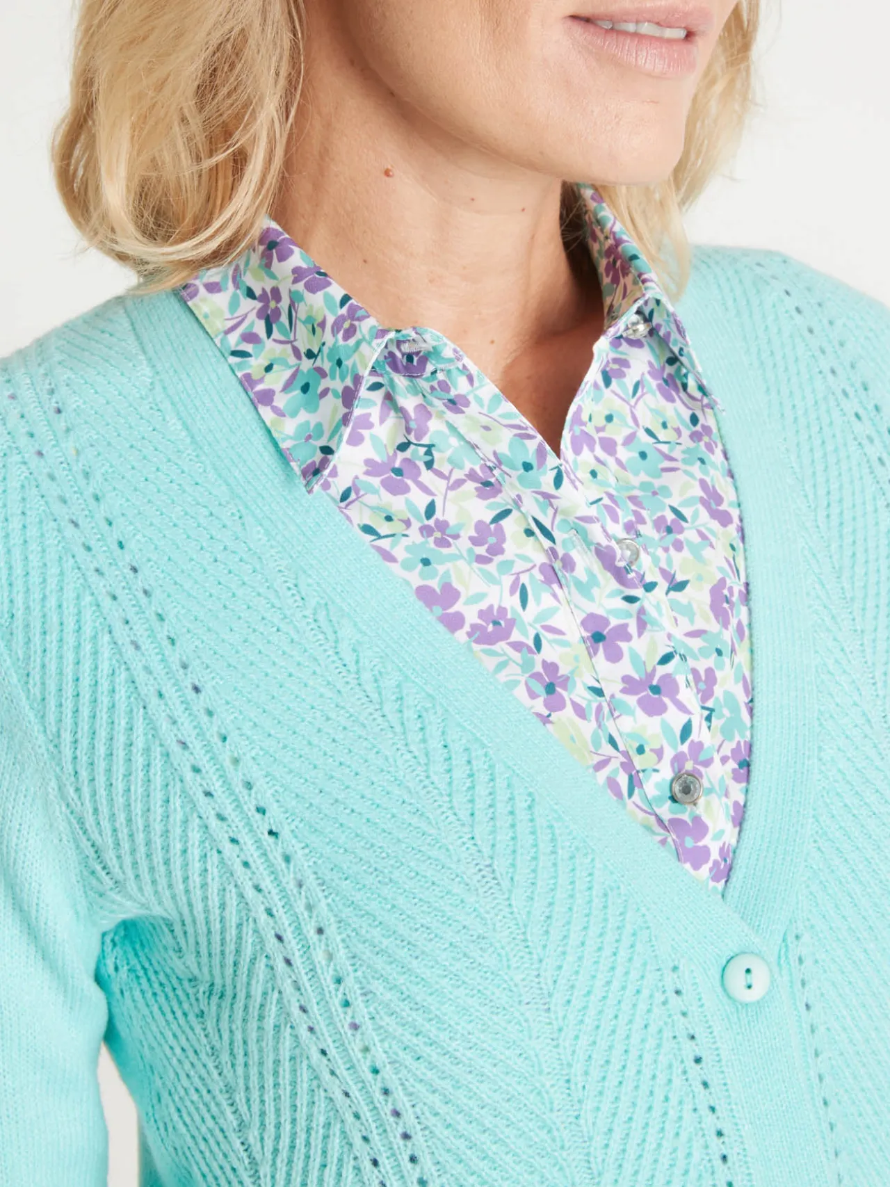 Gilet manches longues point ajouré