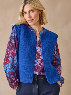 Gilet point mousse sans manches