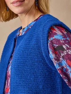 Gilet point mousse sans manches