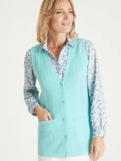 Gilet sans manches point ajouré